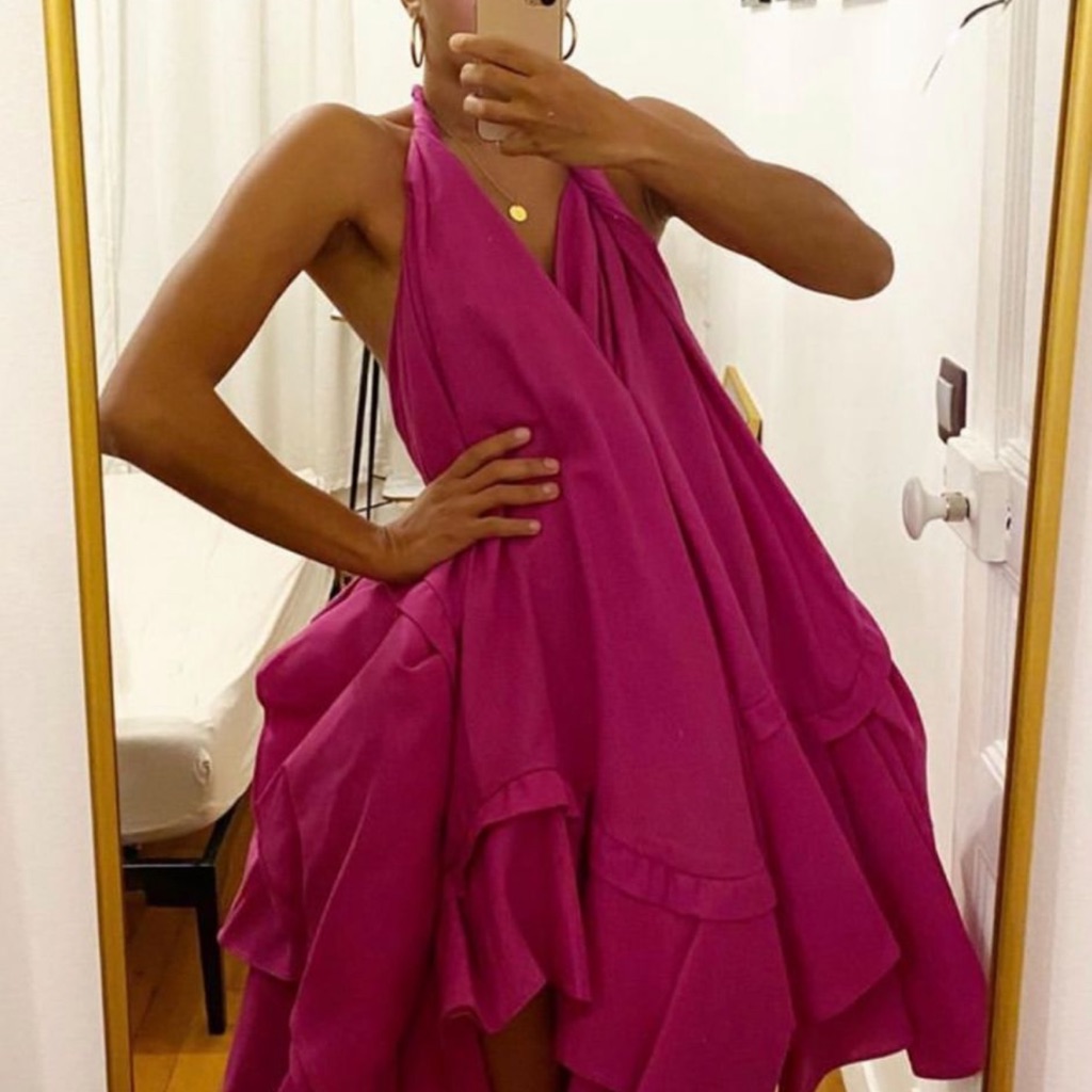 Runway Jacquemus Halter Ruffle Dress Fr 38 Sculptural Cocktail Never Worn